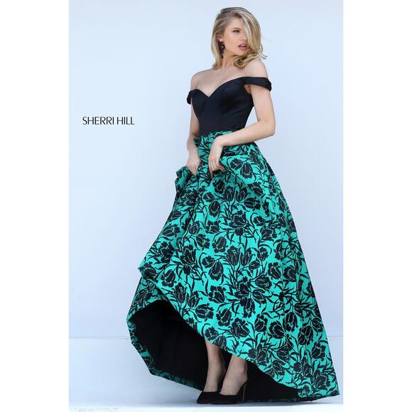 Sherri Hill Laura Marano Collection FORMAL Dress Red/Black ROSES Floral Size 0 - Picture 16 of 16